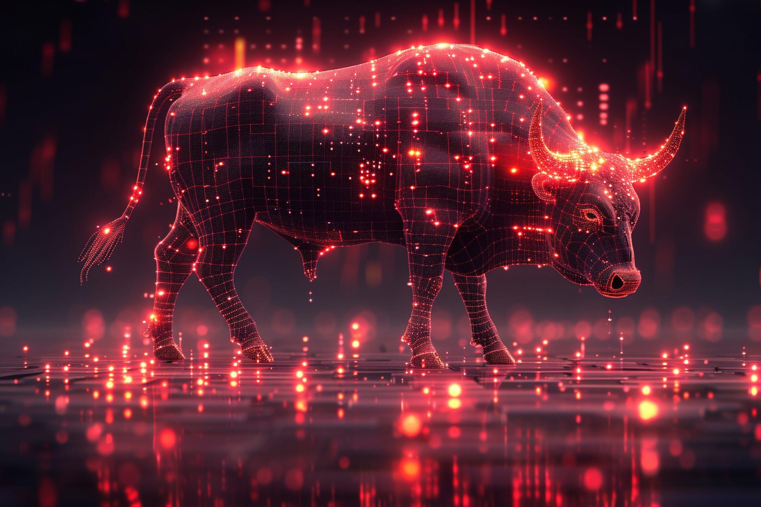 3d-rendering-financial-neon-bull