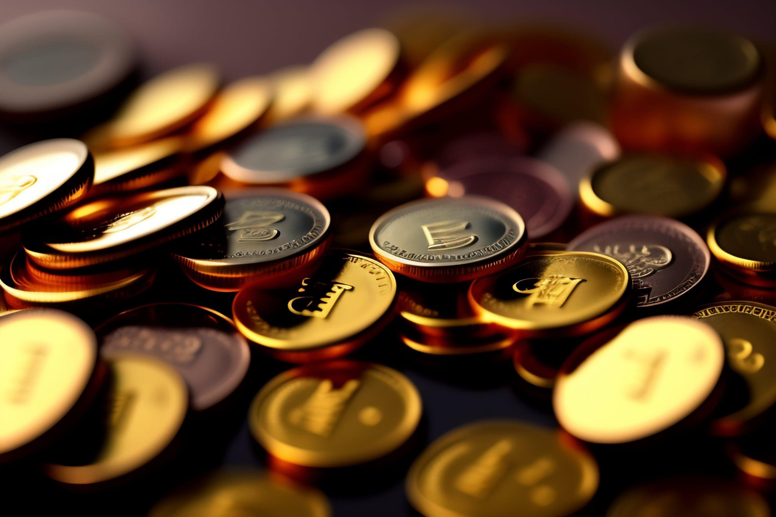 pile-coins-with-letter-b-them